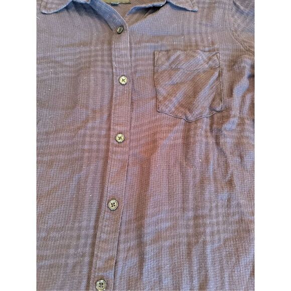 Rails flannel plaid shirt dress size small button front 100% rayon blue - Picture 3 of 7